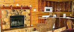 Cottage feel in front of the Ozark Stone Fireplace